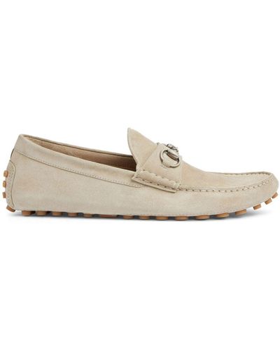 Gucci Horsebit Suède Loafers - Wit