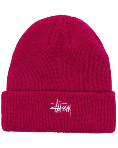Stussy Embroidered-logo Ribbed Beanie