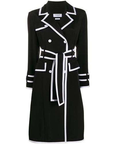 Thom Browne Contrast Trimmed Trench Dress - Black