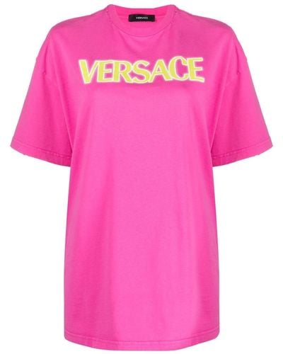 Versace Camiseta con logo estampado - Rosa
