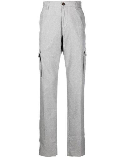 Moorer Stretch-cotton Cargo Trousers - Grey