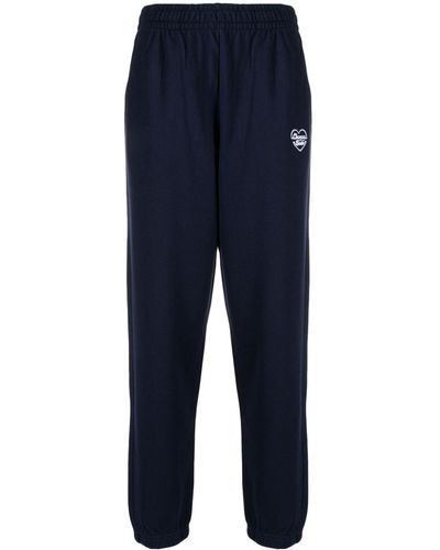 Chocoolate Logo-embroidered Cotton Track Trousers - Blue