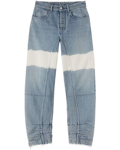 Jil Sander High Waist Jeans Met Colourblocking - Blauw