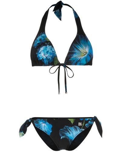 Dolce & Gabbana Bikini con estampado floral - Azul