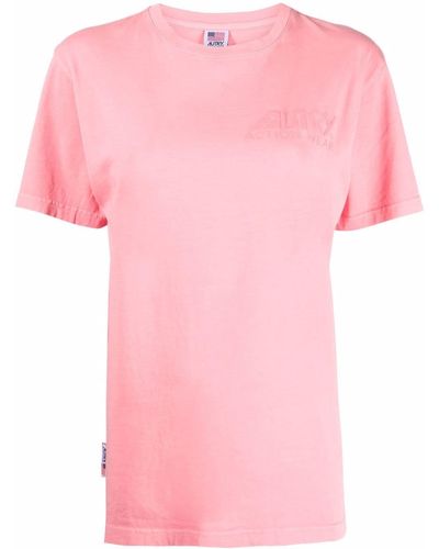 Autry Embossed-logo Cotton T-shirt - Pink