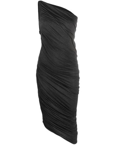 Norma Kamali Diana One-shoulder Draped Dress - Black