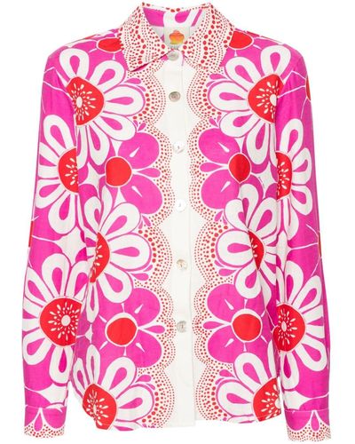 FARM Rio Maia Langarmshirt mit floralem Print - Pink