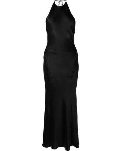 Matériel Cut-out Detail Halterneck Gown - Black