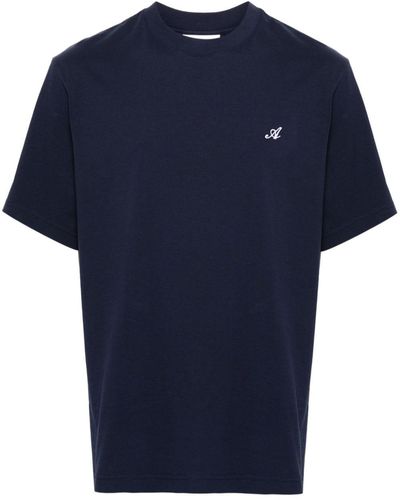 Axel Arigato T-Shirt mit Logo-Stickerei - Blau