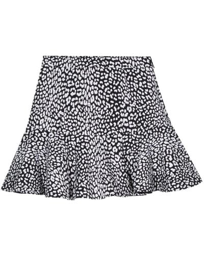 MICHAEL Michael Kors Leopard-print Crepe Mini Skirt - White