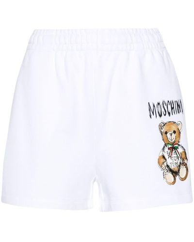 Moschino Shorts mit Teddybär-Print - Weiß