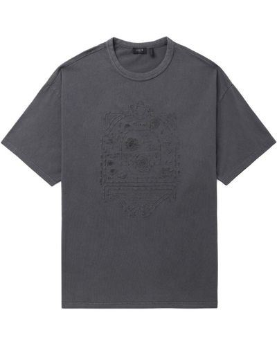 FIVE CM Embroidered Cotton T-shirt - Grey