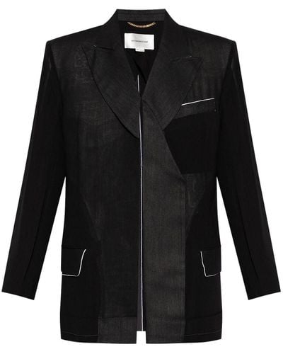 Victoria Beckham Paneled Cotton-blend Blazer - Black