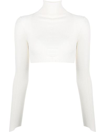 ALESSANDRO VIGILANTE Cut Out-back Cropped Top - White