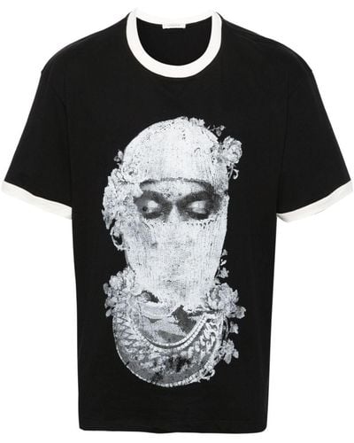 ih nom uh nit T-Shirt mit Mask Roses-Print - Schwarz