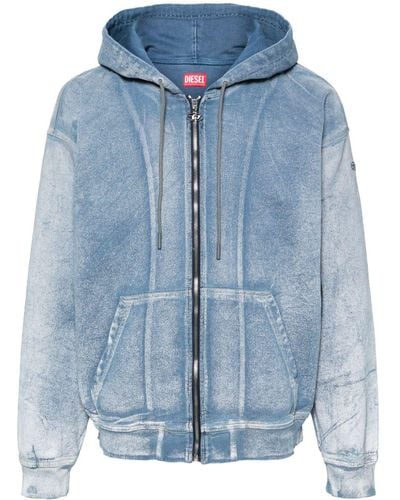 DIESEL Hoodie Met Rits - Blauw