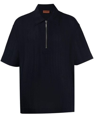 Missoni Half-zip Chevron Polo Shirt - Blue