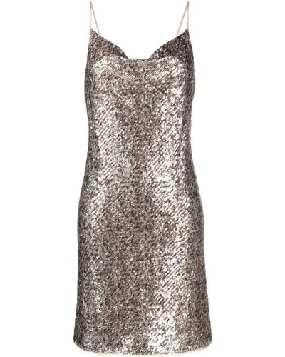 Diane von Furstenberg Latika Sequin-embellished Dress - Gray