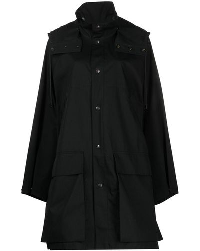 Lemaire High-neck Cotton Trench - Black