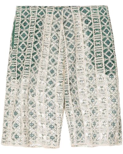 Amir Slama X Mahaslama Embroidered Shorts - Green