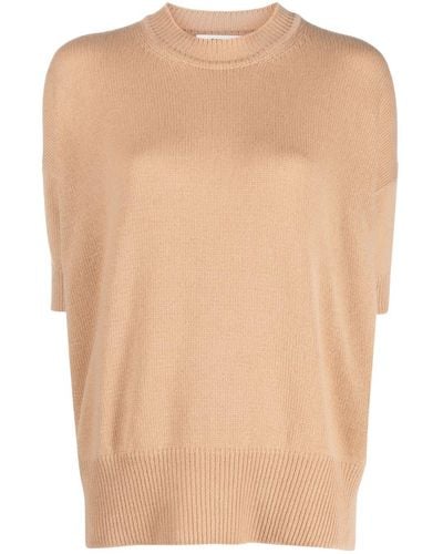 Jil Sander Knitted Cashmere Top - Natural