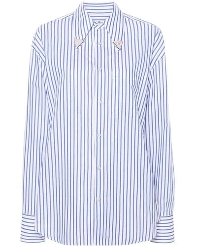 GIUSEPPE DI MORABITO Striped Cotton Shirt - Blue