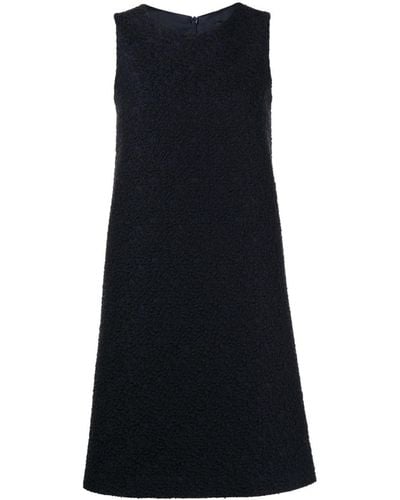Paule Ka Textured Wool-blend Shift Dress - Black