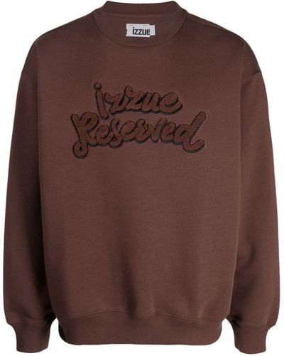 Izzue Sweater Met Logopatch - Bruin