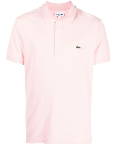 Lacoste Logo-patch Slim-fit Polo Shirt - Pink