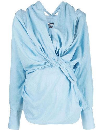 Jacquemus Knot-detail Shirt Dress - Blue