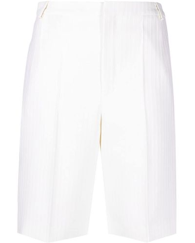Saint Laurent Pinstripe Tailored Shorts - White