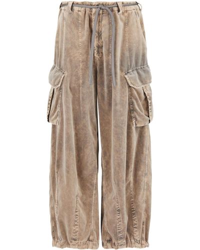 Giorgio Armani Belted Cotton Cargo Pants - Natural