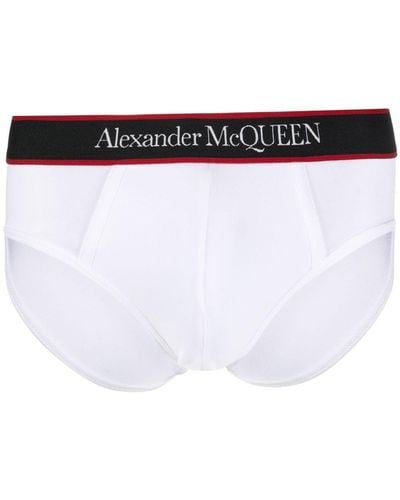 Alexander McQueen Slip con logo - Bianco