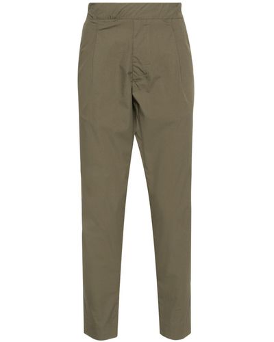 Low Brand Poplin Pleated Tapered Trousers - Green