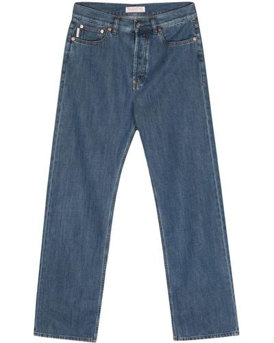 Valentino Garavani Ausgeblichene Straight-Leg-Jeans - Blau