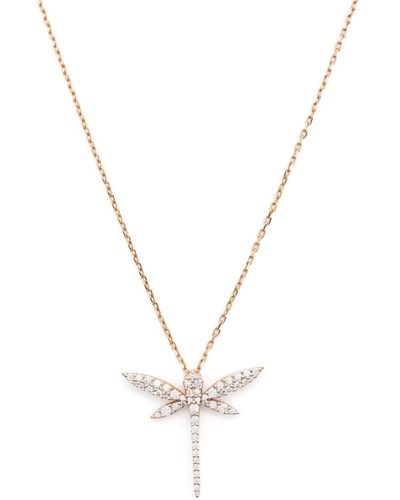 Anapsara 18kt Yellow Gold Mini Dragonfly Diamond Necklace - Metallic