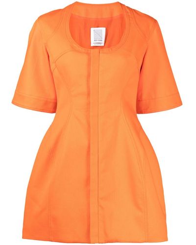 Rosie Assoulin Robe en coton U-Turn à coupe courte - Orange