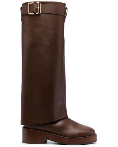 Casadei Cleo 70mm Buckled Leather Boots - Brown