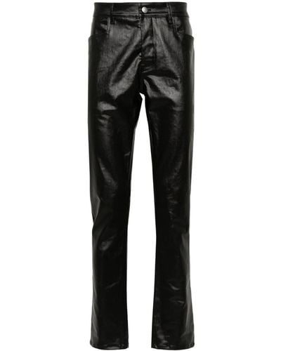 Rick Owens Metallic Coated Tapered Jeans - Black