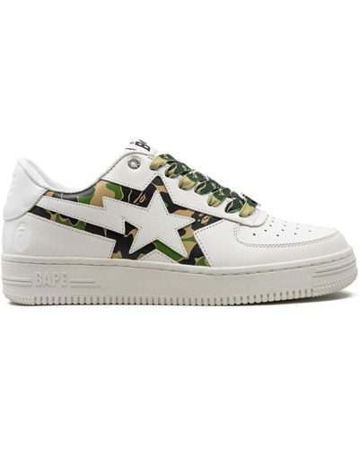 A Bathing Ape Icon Abc Camo "green" Sneakers - Wit