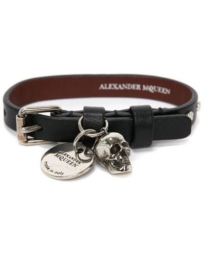 Alexander McQueen Armband mit Totenkopf - Schwarz