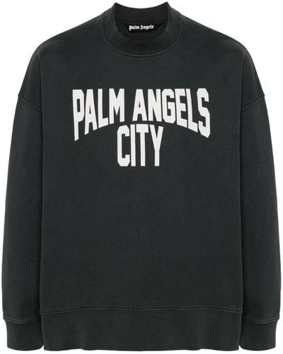 Palm Angels City Sweatshirt mit ausgeblichenem Effekt - Schwarz