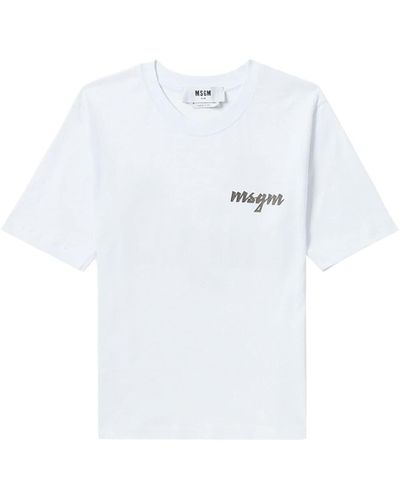 MSGM Logo-print short-sleeve T-shirt - Bianco