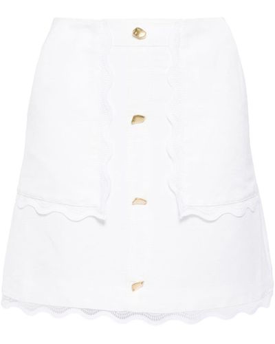 Aje. Minifalda Reva con ribete ondulado - Blanco