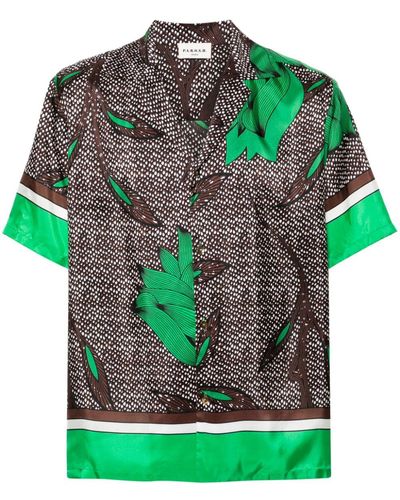P.A.R.O.S.H. Wax Hemd aus Seide - Grün