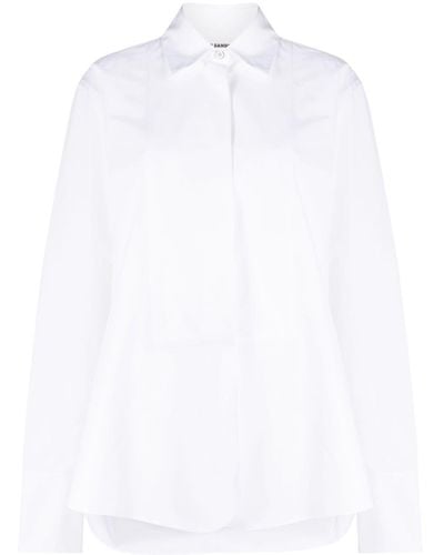 Jil Sander Long-sleeved Cotton Shirt - White