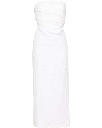 TOVE Sabella Linen Midi Dress - White
