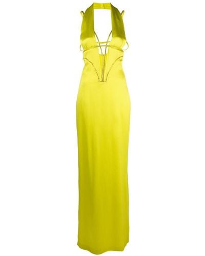Genny Crystal-embellished Maxi Dress - Yellow