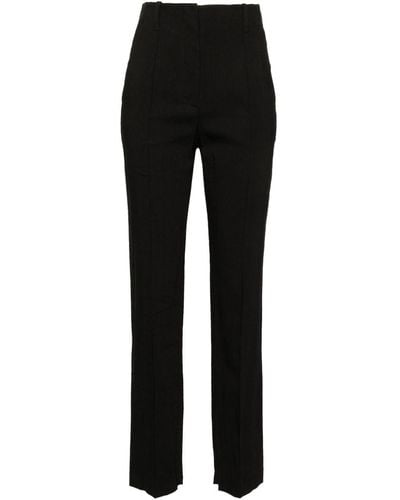 Tela High-waisted Slim-fit Pants - Black