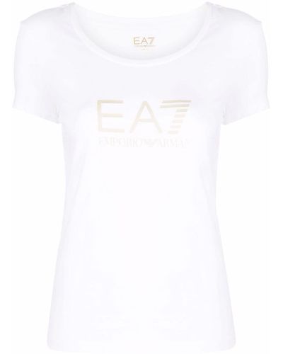 EA7 T-shirt à logo imprimé - Blanc